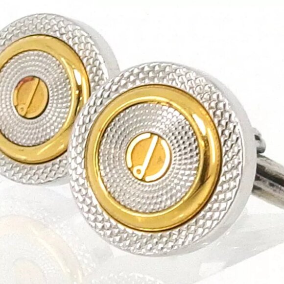 dunhill cuff d mark Silver & Gold Hardware Authentic used T17357 - Picture 4 of 9